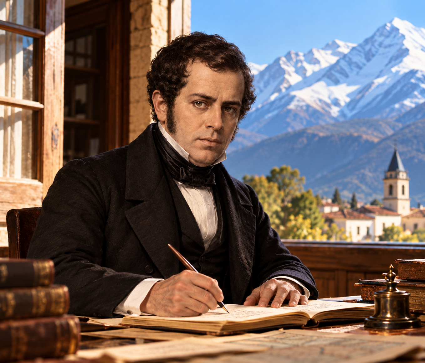 Recreación de Domingo Faustino Sarmiento en Chile